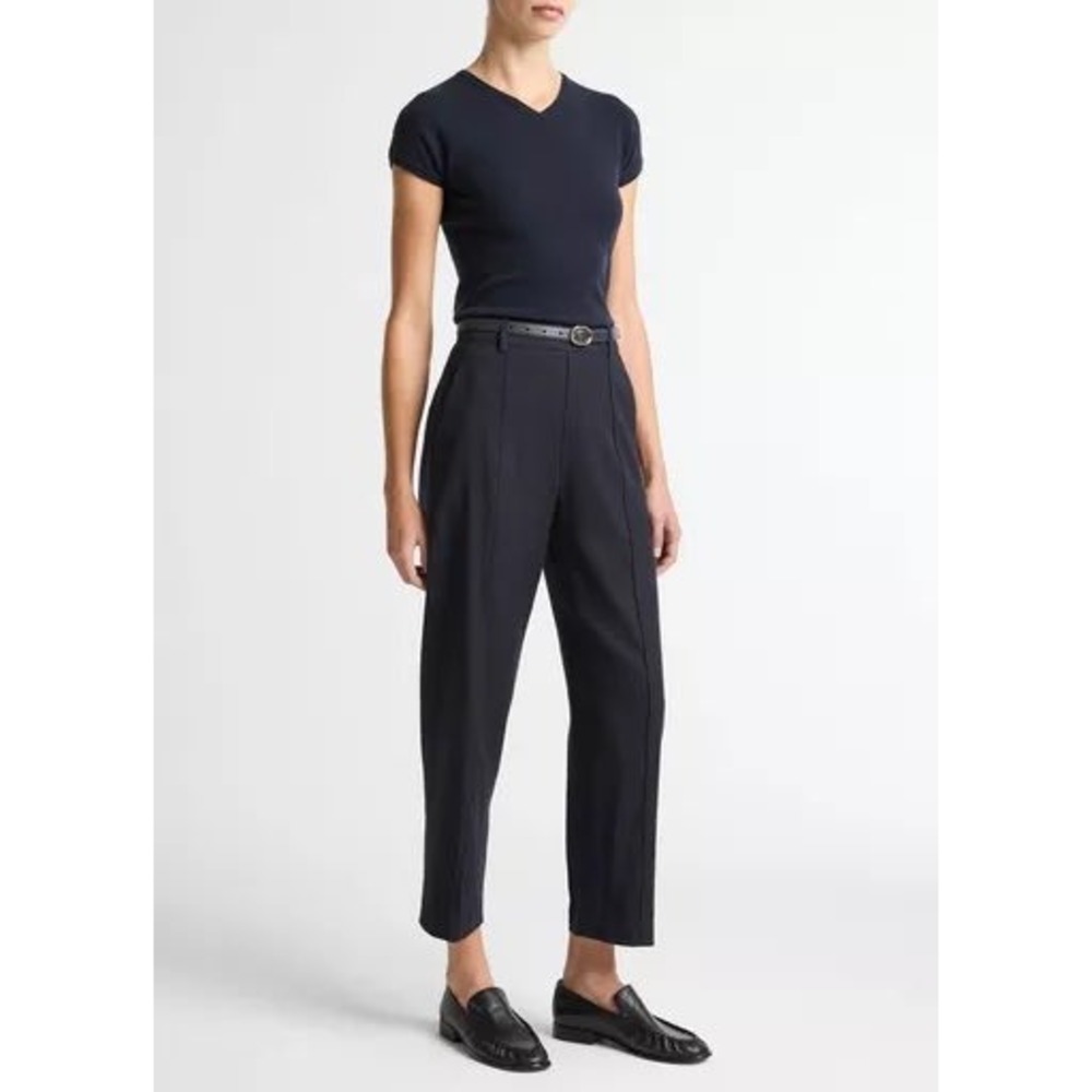 Vince‎ Gray Linen Blend Pleated Tapered Trousers Pants V19702073 Size 2